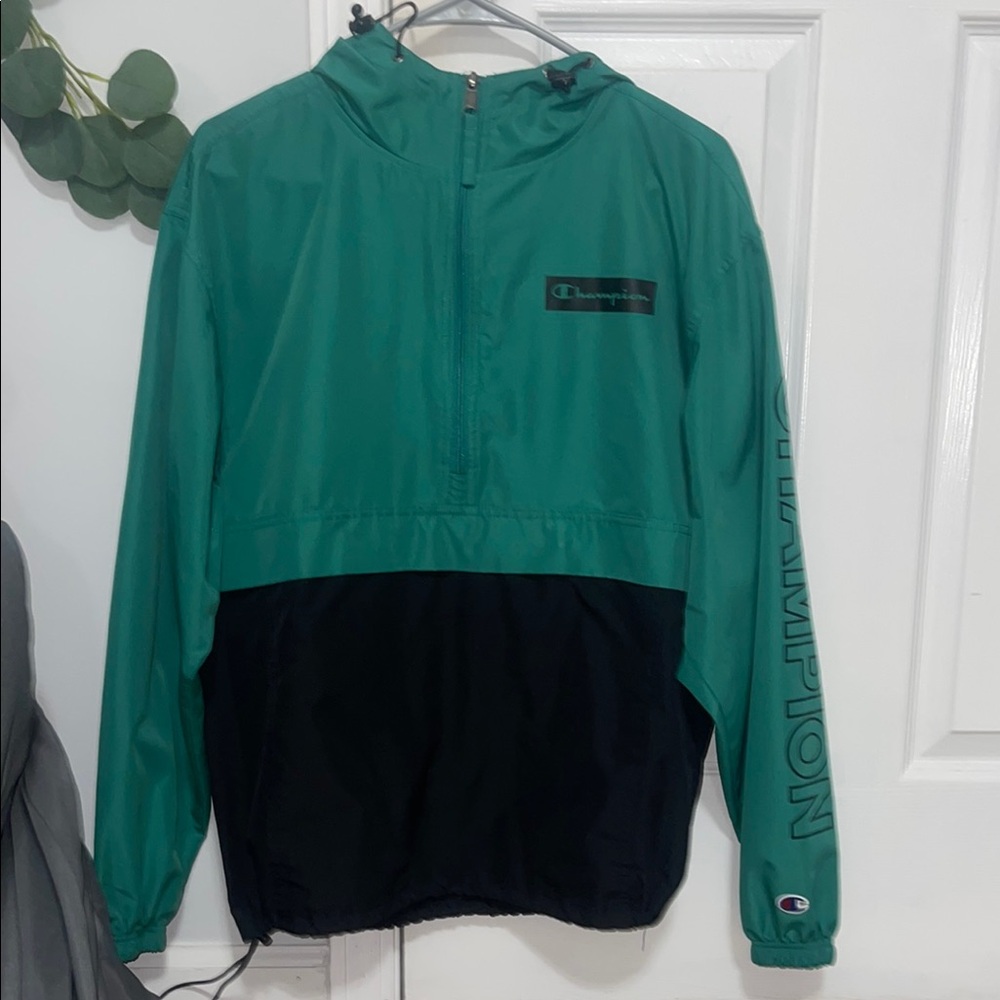 Champion Green and Black Windbreaker